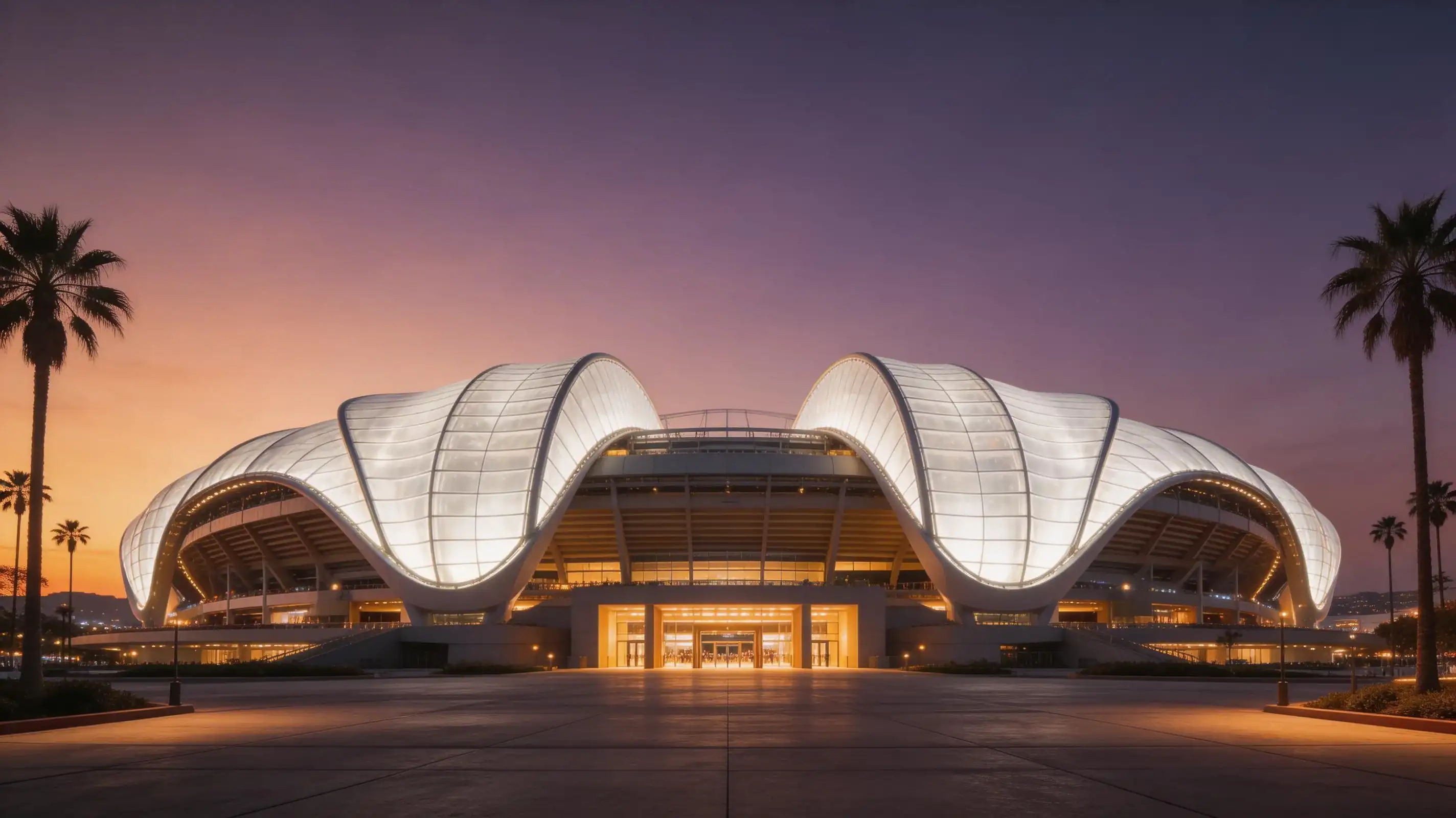 Terrain de football au SoFi Stadium de Los Angeles prêt pour un match du Mondial 2026